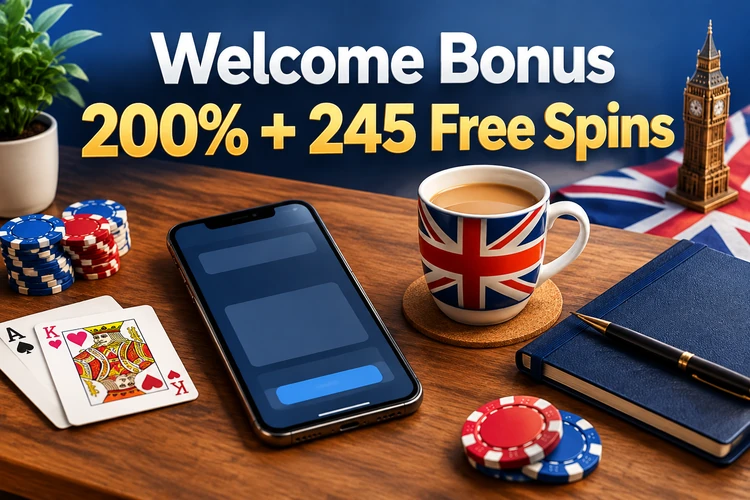 Welcome Bonus 200% + 245 Free Spins